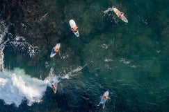 Paddleboard activity in Weligama Bay, Suriyawatta, Sri Lanka