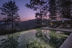 Pool view by the evening at Nine Skies, Sri Lanka