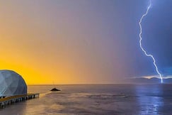 Thunder light seen from Pristine Salinas Grandes Camp, Argentina