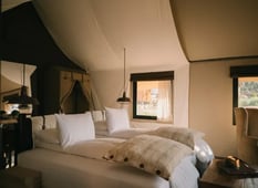 Interior of luxurious tented accommodation in the Colca Canyon