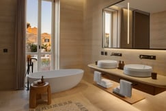 Bathroom at Six Senses Rome with balcony with city views