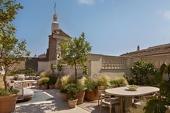 The Lata Suite private terrace with tables and chairs