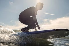 Surfing on the beach from OKU Andalusia, Spain