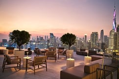 Sunset view from the Terrace Lounge at The Lana, Dorchester Collection, Dubai