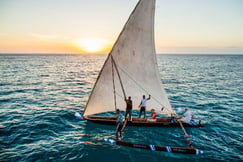 Sunset sailing on a Dhow near The Manta Resort in Pemba Island