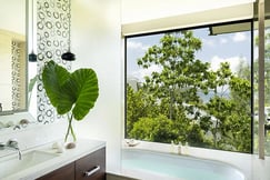 En-suite bathroom at Raffles Praslin, Seychelles