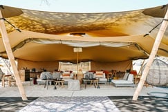 Open air lounge at the Usawa Serengeti mobile tented camp