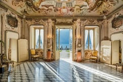 Entrance hall at Villa Sola Cabiati adorned with frescos