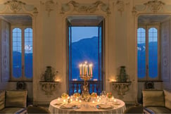 Private dinner by candlelight at Villa Sola Cabiati at dusk