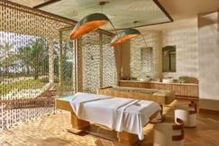 Massage bed at spa at luxury Seychelles hotel