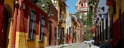 view of street with colourful buildings in central america