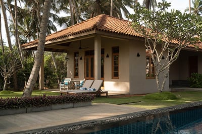 The exterior of the bedroom at Kirana Santani Villa, Sri Lanka