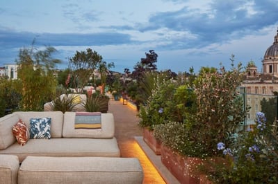 Roof terrace overlooking Rome