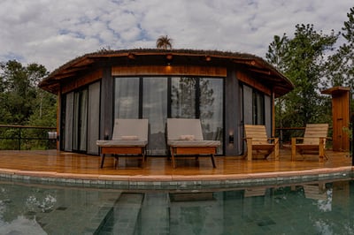 The cabin exterior at Pristine Iguazu Camp