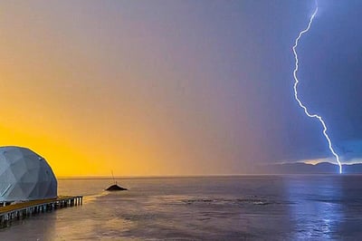 Thunder light seen from Pristine Salinas Grandes Camp, Argentina