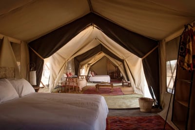 A luxury tented family suite in the Serengeti