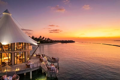 Sunset view from Zeytoun Restaurant in The Nautilus Maldives