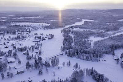 The aerial of The Outpost Lodge, Finland