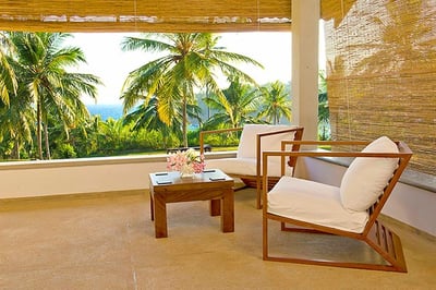 Private terrace of the room at Blue Heights Villa, Sri Lanka