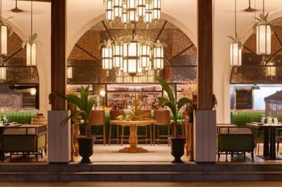 Dining room at luxury Seychelles hotel