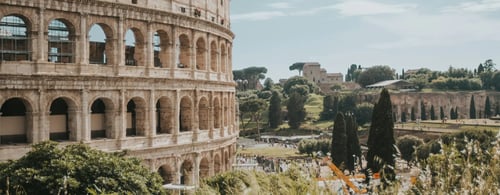 View of Rome with ancient architecture