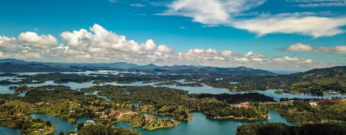 Aerial view of Guatape in Colombia