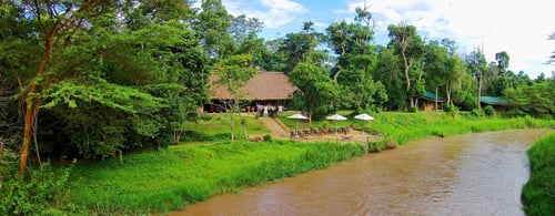 Ishasha Wilderness Camp_Aerial View_Riverside