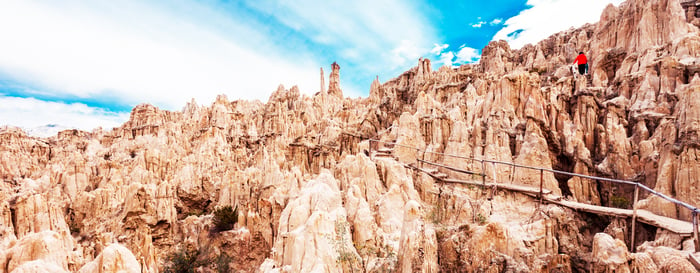 Moon Valley (Valle de la Luna) is situated about 10 kilometers from La Paz, Bolivia