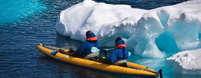 Kayaking activity in Antarctica